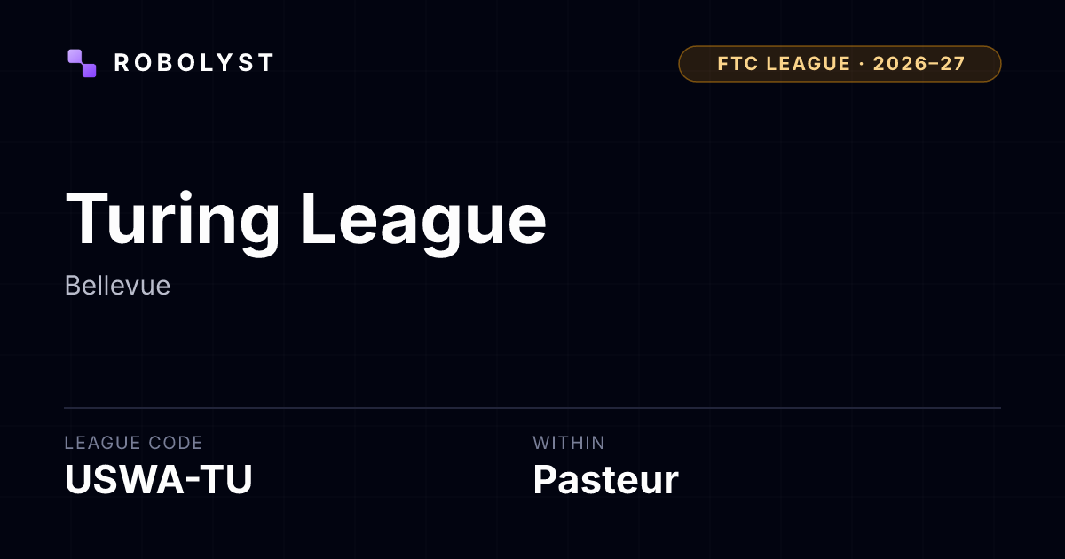 Open Turing Code Turing League — FTC 2026–2027 - Robolyst